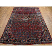 Load image into Gallery viewer, 8&#39;5&quot;x11&#39;3&quot; Pompeian Red, Hand Knotted Antique Persian Hamadan, Full Pile, Clean and Soft, Distinct Abrash, Soft and Velvety Wool, Excellent Condition, Not Worn Down, Oriental Rug FWR468978