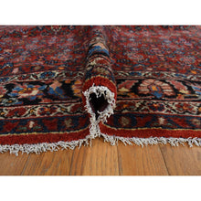Load image into Gallery viewer, 8&#39;5&quot;x11&#39;3&quot; Pompeian Red, Hand Knotted Antique Persian Hamadan, Full Pile, Clean and Soft, Distinct Abrash, Soft and Velvety Wool, Excellent Condition, Not Worn Down, Oriental Rug FWR468978