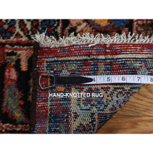 Load image into Gallery viewer, 8&#39;5&quot;x11&#39;3&quot; Pompeian Red, Hand Knotted Antique Persian Hamadan, Full Pile, Clean and Soft, Distinct Abrash, Soft and Velvety Wool, Excellent Condition, Not Worn Down, Oriental Rug FWR468978