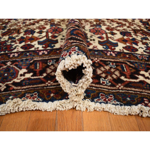 10'9"x22'5" Claret Red, Semi Antique Persian Heriz, Full Pile, Clean And In Excellent Condition, Rare Long And Narrow Gallery Size, Thick And Plush, 100% Wool Hand Knotted, Oriental Rug FWR469032