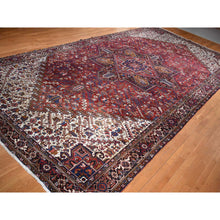 Load image into Gallery viewer, 10&#39;9&quot;x22&#39;5&quot; Claret Red, Semi Antique Persian Heriz, Full Pile, Clean And In Excellent Condition, Rare Long And Narrow Gallery Size, Thick And Plush, 100% Wool Hand Knotted, Oriental Rug FWR469032