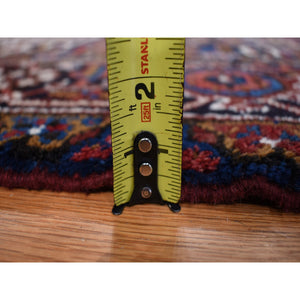 10'9"x22'5" Claret Red, Semi Antique Persian Heriz, Full Pile, Clean And In Excellent Condition, Rare Long And Narrow Gallery Size, Thick And Plush, 100% Wool Hand Knotted, Oriental Rug FWR469032
