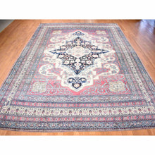 Load image into Gallery viewer, 11&#39;1&quot;x15&#39;4&quot; Velvet Red With Multiple Borders, Antique Persian Lavar Kerman Medallion Design, 100% Wool Full Pile, Clean And Soft, Sides And Ends Professionally Secured, Hand Knotted, Oriental Rug FWR469044