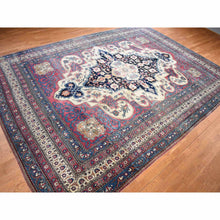 Load image into Gallery viewer, 11&#39;1&quot;x15&#39;4&quot; Velvet Red With Multiple Borders, Antique Persian Lavar Kerman Medallion Design, 100% Wool Full Pile, Clean And Soft, Sides And Ends Professionally Secured, Hand Knotted, Oriental Rug FWR469044