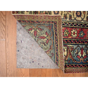 11'1"x15'4" Velvet Red with Multiple Borders, Antique Persian Lavar Kerman Medallion Design, 100% Wool Full Pile, Clean and Soft, Sides and Ends Professionally Secured, Hand Knotted, Oriental Rug FWR469044
