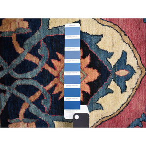 11'1"x15'4" Velvet Red with Multiple Borders, Antique Persian Lavar Kerman Medallion Design, 100% Wool Full Pile, Clean and Soft, Sides and Ends Professionally Secured, Hand Knotted, Oriental Rug FWR469044