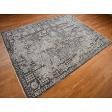 Load image into Gallery viewer, 9'1"x11'10" Southern Vine Brown, Wool &amp; Silk, Hand Knotted, Broken And Erased Persian Flower Blossom Design, Oriental Rug FWR469056