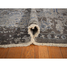 Load image into Gallery viewer, 9'1"x11'10" Southern Vine Brown, Wool &amp; Silk, Hand Knotted, Broken And Erased Persian Flower Blossom Design, Oriental Rug FWR469056