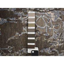 Load image into Gallery viewer, 9&#39;1&quot;x11&#39;10&quot; Southern Vine Brown, Wool &amp; Silk, Hand Knotted, Broken And Erased Persian Flower Blossom Design, Oriental Rug FWR469056