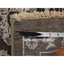 Load image into Gallery viewer, 9&#39;1&quot;x11&#39;10&quot; Southern Vine Brown, Wool &amp; Silk, Hand Knotted, Broken And Erased Persian Flower Blossom Design, Oriental Rug FWR469056