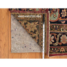 Load image into Gallery viewer, 4&#39;2&quot;x6&#39;4&quot; Tottenham Navy Blue, Antique Persian Lavar Kerman In Good Condition, Medallion Design With Even Wear, 100% Wool, Hand Knotted Oriental Rug FWR469086