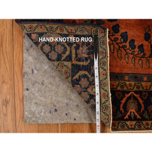 Load image into Gallery viewer, 4&#39;2&quot;x6&#39;4&quot; Orange Rust, Antique Persian Sarouk Mohajoren In Good Condition, 100% Wool, Hand Knotted, Clean With Soft Pile Oriental Rug FWR469098
