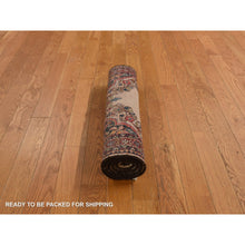 Load image into Gallery viewer, 2&#39;x4&#39; Bone White, 100% Wool, Even Wear, Hand Knotted Open Field Medallion Design, Antique Persian Sarouk Mat In Good Condition, Clean and Soft Full Pile, Oriental Rug FWR469158