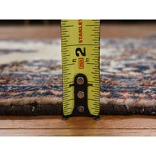 Load image into Gallery viewer, 2&#39;x4&#39; Bone White, 100% Wool, Even Wear, Hand Knotted Open Field Medallion Design, Antique Persian Sarouk Mat In Good Condition, Clean and Soft Full Pile, Oriental Rug FWR469158
