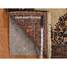 Load image into Gallery viewer, 2&#39;x4&#39; Lemon Yellow, Sample, Modern, Mid Century Inspired Grid and Line Design, Wool &amp; Pure Silk, Hand Knotted Oriental Rug FWR453060