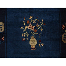 Load image into Gallery viewer, 3&#39;x5&#39;8&quot; Big Dipper Blue, Antique Chinese Peking, Clean and Soft, Sides and Ends Professionally Secured, Pure Wool, Full Pile In Mint Condition, Hand Knotted Oriental Rug FWR469170