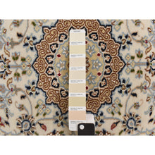 Load image into Gallery viewer, 2&#39;9&quot;x10&#39;2&quot; Floral White, Hand Knotted 250 Kpsi, Nain Center Medallion Floral Design, Densely Woven, Extra Soft Wool, Runner Oriental Rug FWR469230