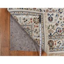 Load image into Gallery viewer, 2&#39;9&quot;x10&#39;2&quot; Floral White, Hand Knotted 250 Kpsi, Nain Center Medallion Floral Design, Densely Woven, Extra Soft Wool, Runner Oriental Rug FWR469230
