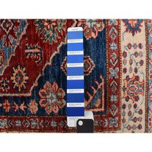 Load image into Gallery viewer, 3&#39;2&quot;x5&#39; Baleine Blue, Afghan Super Kazak Hand Knotted Vibrant Wool Geometric Medallions, Natural Dyes, Denser Weave Oriental Rug FWR469236