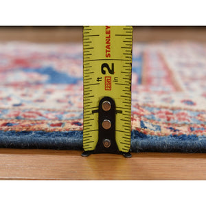 3'2"x5' Baleine Blue, Afghan Super Kazak Hand Knotted Vibrant Wool Geometric Medallions, Natural Dyes, Denser Weave Oriental Rug FWR469236