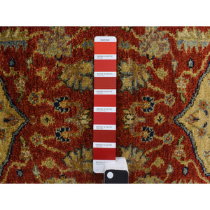 2'7"x17'7" Lava Falls Red, XL, Antiqued Heriz, Pure Wool, Hand Knotted, Runner Oriental Rug FWR469254