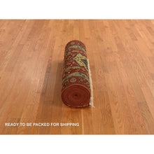 Load image into Gallery viewer, 2&#39;7&quot;x17&#39;7&quot; Lava Falls Red, Xl, Antiqued Heriz, Pure Wool, Hand Knotted, Runner Oriental Rug FWR469254