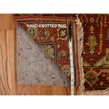 Load image into Gallery viewer, 2&#39;7&quot;x17&#39;7&quot; Lava Falls Red, Xl, Antiqued Heriz, Pure Wool, Hand Knotted, Runner Oriental Rug FWR469254