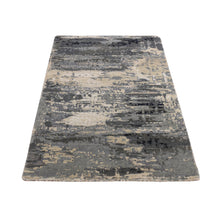 Load image into Gallery viewer, 3&#39;3&quot;x5&#39; Swarovski Gray, Hand Knotted Wool and Silk, Modern Abstract Design, Denser Weave, Oriental Rug FWR469308