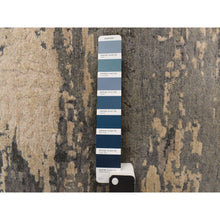 Load image into Gallery viewer, 3&#39;3&quot;x5&#39; Swarovski Gray, Hand Knotted Wool and Silk, Modern Abstract Design, Denser Weave, Oriental Rug FWR469308