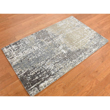 Load image into Gallery viewer, 3&#39;x5&#39; Citadel Blue, Hand Knotted, Abstract Design, Persian Knot, Denser Weave, 100% Wool, Oriental Rug FWR469320