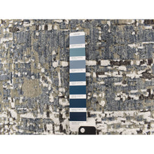 Load image into Gallery viewer, 3&#39;x5&#39; Citadel Blue, Hand Knotted, Abstract Design, Persian Knot, Denser Weave, 100% Wool, Oriental Rug FWR469320