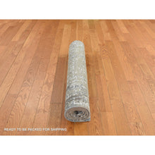 Load image into Gallery viewer, 3&#39;x5&#39; Citadel Blue, Hand Knotted, Abstract Design, Persian Knot, Denser Weave, 100% Wool, Oriental Rug FWR469320