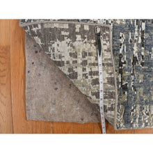 Load image into Gallery viewer, 3&#39;x5&#39; Citadel Blue, Hand Knotted, Abstract Design, Persian Knot, Denser Weave, 100% Wool, Oriental Rug FWR469320