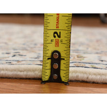 Load image into Gallery viewer, 2&#39;9&quot;x8&#39;6&quot; Swan White, 250 Kpsi, Nain With Center Motif Flower Design, Wool And Silk, Hand Knotted, Runner Oriental Rug FWR469338