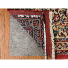 Load image into Gallery viewer, 10&#39;x13&#39;9&quot; Crimson Red, Vintage Persian Sarouk In Mint Condition, Full Pile, 100% Wool, Hand Knotted, Oriental Rug FWR469344
