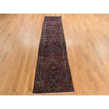 Load image into Gallery viewer, 2&#39;7&quot;x13&#39;4&quot; Cardinal Purple, Antique Persian Sarouk In Good Condition, 100% Wool, Hand Knotted, Full Pile, Clean, Sides And Ends Professionally Secured, Runner, Oriental Rug FWR469386