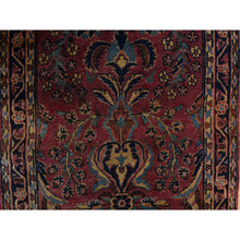 Load image into Gallery viewer, 2&#39;7&quot;x13&#39;4&quot; Cardinal Purple, Antique Persian Sarouk In Good Condition, 100% Wool, Hand Knotted, Full Pile, Clean, Sides And Ends Professionally Secured, Runner, Oriental Rug FWR469386