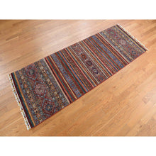 Load image into Gallery viewer, 2&#39;10&quot;x7&#39;10&quot; Barn Red, Hand Knotted, Pure And Soft Wool, Super Kazak Khorjin Design, Runner, Oriental Rug FWR469458