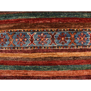 2'10"x7'10" Barn Red, Hand Knotted, Pure And Soft Wool, Super Kazak Khorjin Design, Runner, Oriental Rug FWR469458