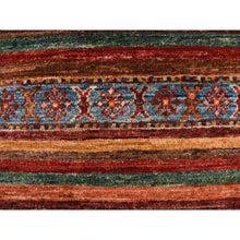 Load image into Gallery viewer, 2&#39;10&quot;x7&#39;10&quot; Barn Red, Hand Knotted, Pure And Soft Wool, Super Kazak Khorjin Design, Runner, Oriental Rug FWR469458