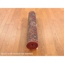 Load image into Gallery viewer, 2&#39;10&quot;x7&#39;10&quot; Barn Red, Hand Knotted, Pure And Soft Wool, Super Kazak Khorjin Design, Runner, Oriental Rug FWR469458