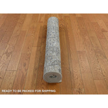 Load image into Gallery viewer, 3&#39;x5&#39;2&quot; Parchment White, Silk With Textured Wool, Tabriz Vase Design, Hand Knotted, Oriental Rug FWR469464