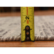 Load image into Gallery viewer, 2&#39;7&quot;x12&#39;1&quot; Laid Back Gray, Hand Spun, Undyed Natural Wool, Modern Criss Cross Erased Design, Hand Knotted, Runner, Oriental Rug FWR469476