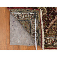 Load image into Gallery viewer, 2&#39;7&quot;x12&#39; Chocolate Cosmos Red, Tabriz Mahi With Fish Medallion Design, Hand Knotted, 100% Wool, Dense Weave, Runner, Oriental Rug FWR469482