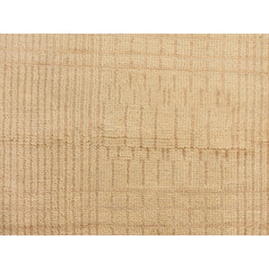 2'x3' Moccasin Yellow, Modern, Strike Off, Hand Knotted, Wool and Silk Nepali, Sample Mat, Oriental Rug FWR469530