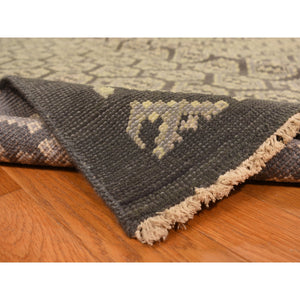 11'8"x15' Carbon Gray, All Over Paisley Design, Turkish Knot Oushak, Pure Wool, Hand Knotted, Oversized Oriental Rug FWR469572