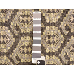 11'8"x15' Carbon Gray, All Over Paisley Design, Turkish Knot Oushak, Pure Wool, Hand Knotted, Oversized Oriental Rug FWR469572