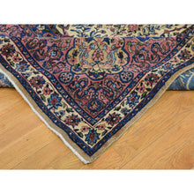 Load image into Gallery viewer, 13&#39;5&quot;x19&#39;8&quot; Alabaster White, Antique Persian Kerman With Poetry And Animal Figurines, Birds And Tigers, Hand Knotted, Pure Wool, Oversized Oriental Rug FWR469590