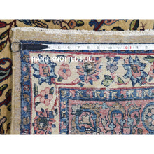 Load image into Gallery viewer, 13&#39;5&quot;x19&#39;8&quot; Alabaster White, Antique Persian Kerman With Poetry And Animal Figurines, Birds And Tigers, Hand Knotted, Pure Wool, Oversized Oriental Rug FWR469590