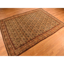 Load image into Gallery viewer, 8&#39;3&quot;x11&#39;5&quot; Biscotti Brown, Antique Persian With Fish Tabriz All Over Herat Design, Pure Wool, Hand Knotted, Oriental Rug FWR469596